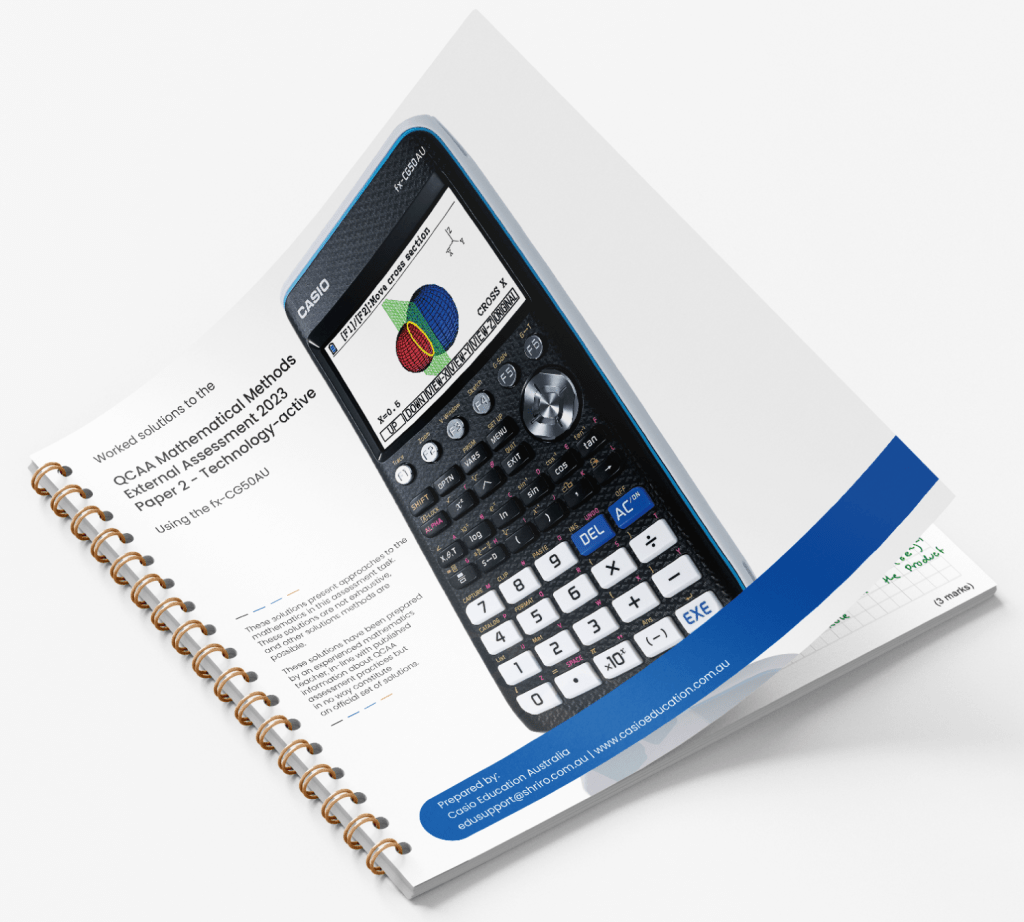 Exam solutions using the fx-CG50AU | 2023 QCAA Methods exam